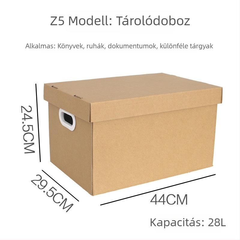 Kraft papír költöztető doboz fedéllel ruháknak, könyveknek és fájloknak