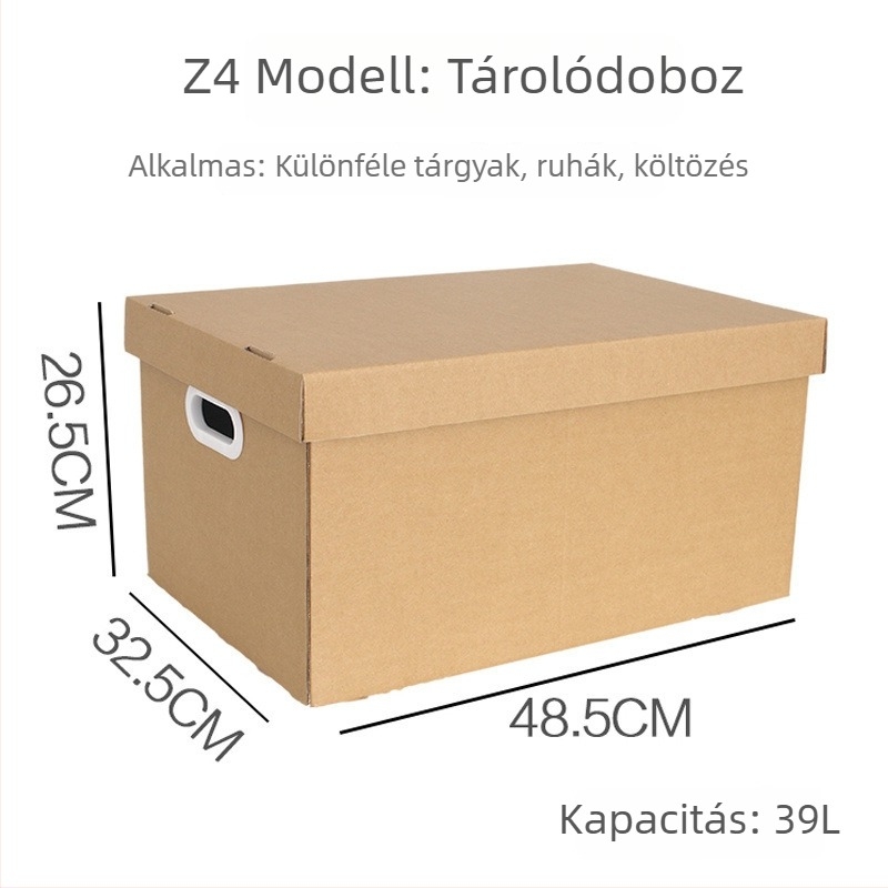 Kraft papír költöztető doboz fedéllel ruháknak, könyveknek és fájloknak
