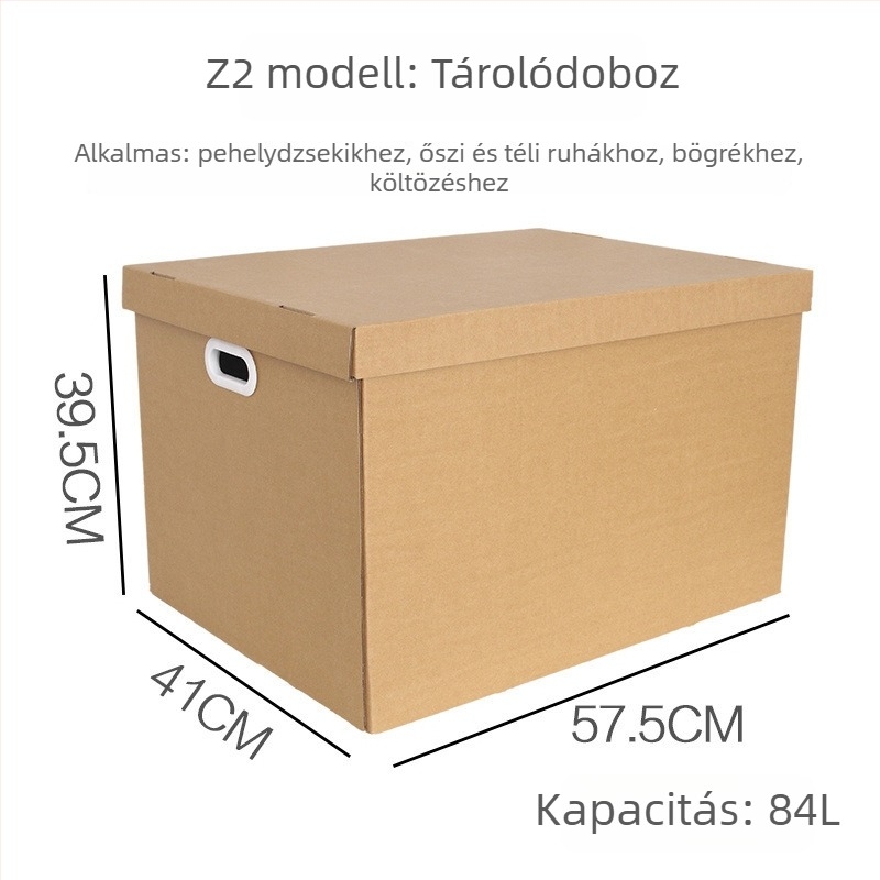 Kraft papír költöztető doboz fedéllel ruháknak, könyveknek és fájloknak