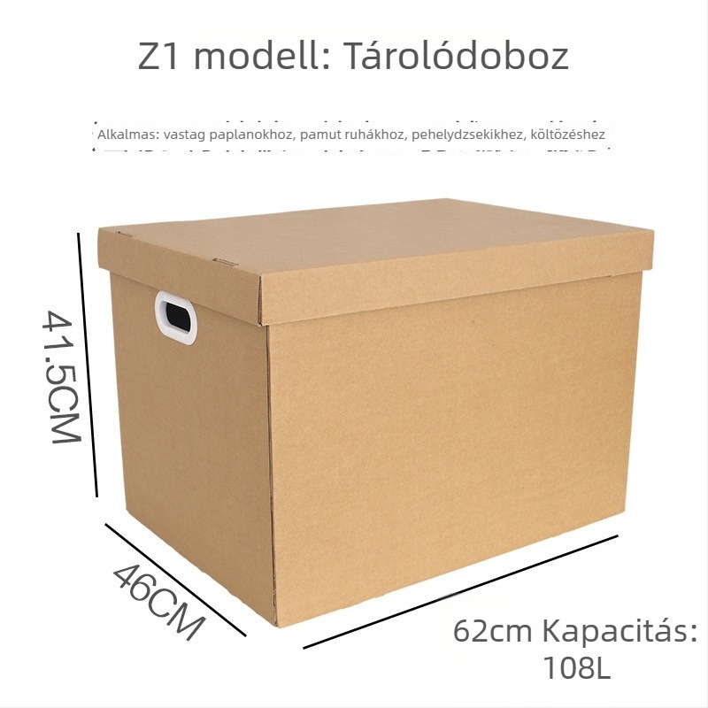 Kraft papír költöztető doboz fedéllel ruháknak, könyveknek és fájloknak