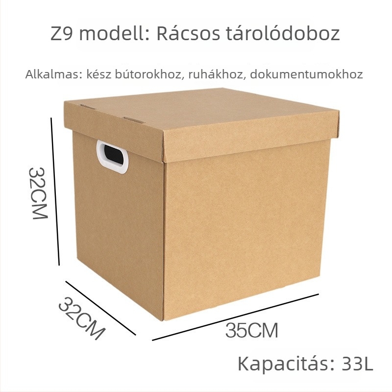 Kraft papír költöztető doboz fedéllel ruháknak, könyveknek és fájloknak