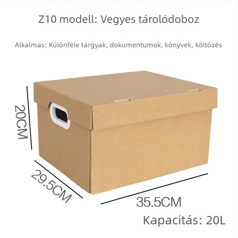 Kraft papír költöztető doboz fedéllel ruháknak, könyveknek és fájloknak