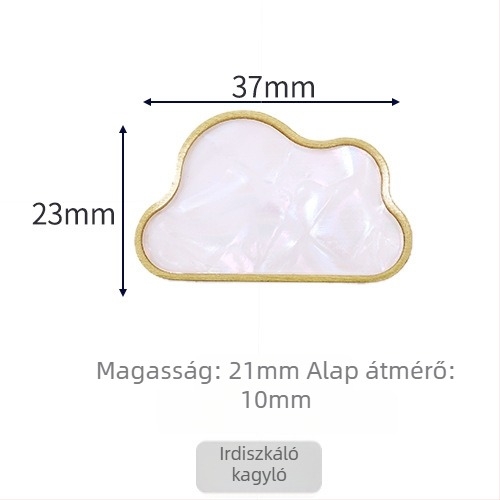 Sárgaréz felhő alakú fogantyú szekrényekhez és fiókokhoz, egy lyukú