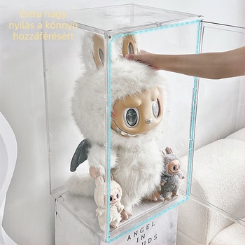 Labubu Zimomo átlátszó porálló akril kijelző doboz Archangel Pop Mart