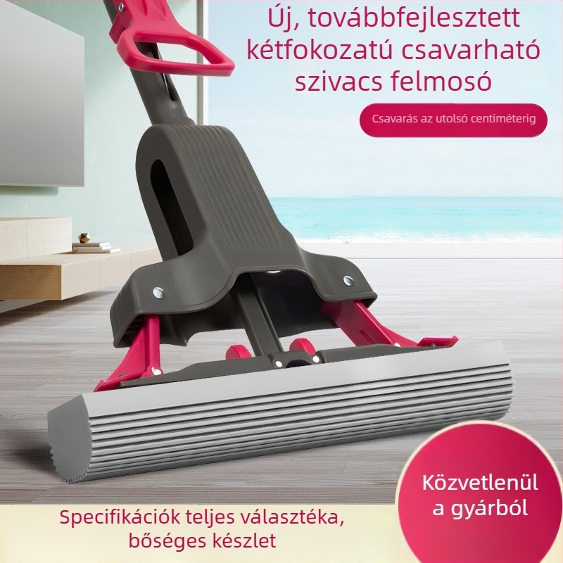 Összecsukható nedvszívó szivacs mop, háztartási használatra – kézi mosás nélkül, tisztítás egy lépésben