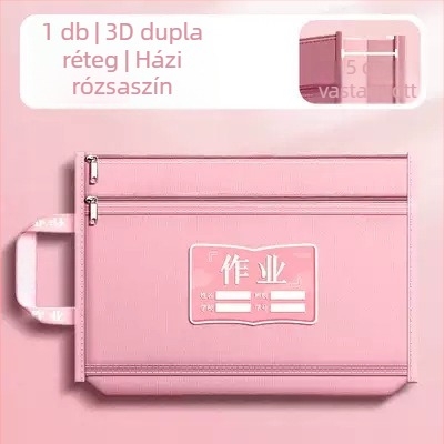 Két rétegű vászon diák táska, nagy kapacitású, cipzáras tároló