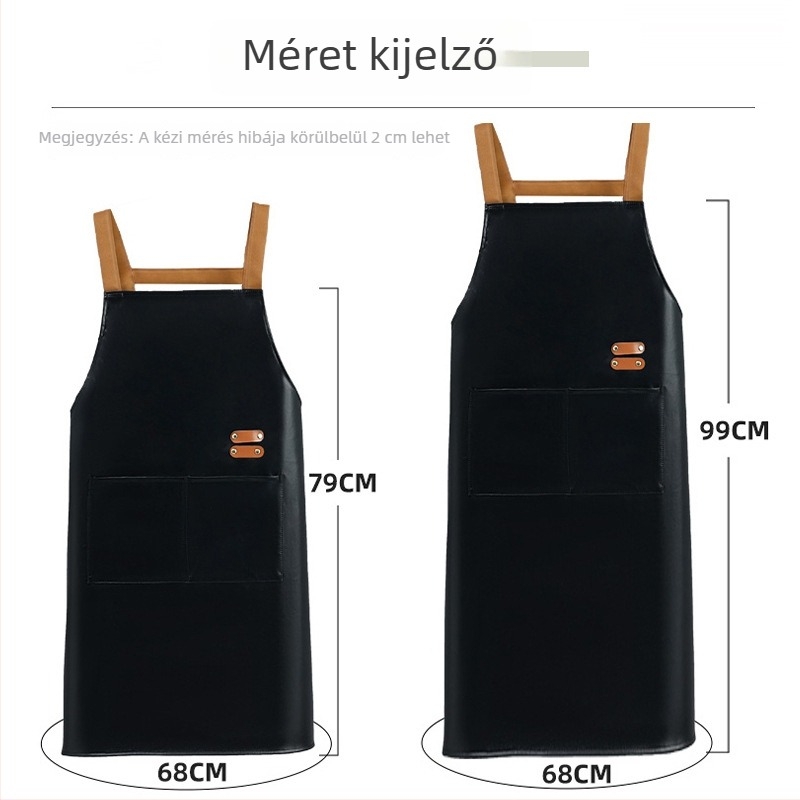 PU bőr kötény otthoni konyhához, koreai stílusú, vízálló és olajálló nyomtatott mintával, divatos munkaruházat