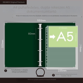 Kismama vizsgálati jelentések rendezője: A5-ös dokumentumtáska, A4-es mappa, vízálló, levehető