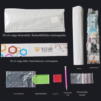 Tájkép gyémántfestő készlet – kerek gyémántokkal, teljes fúrás, keresztszemes hímzés, Suzhou hímzés