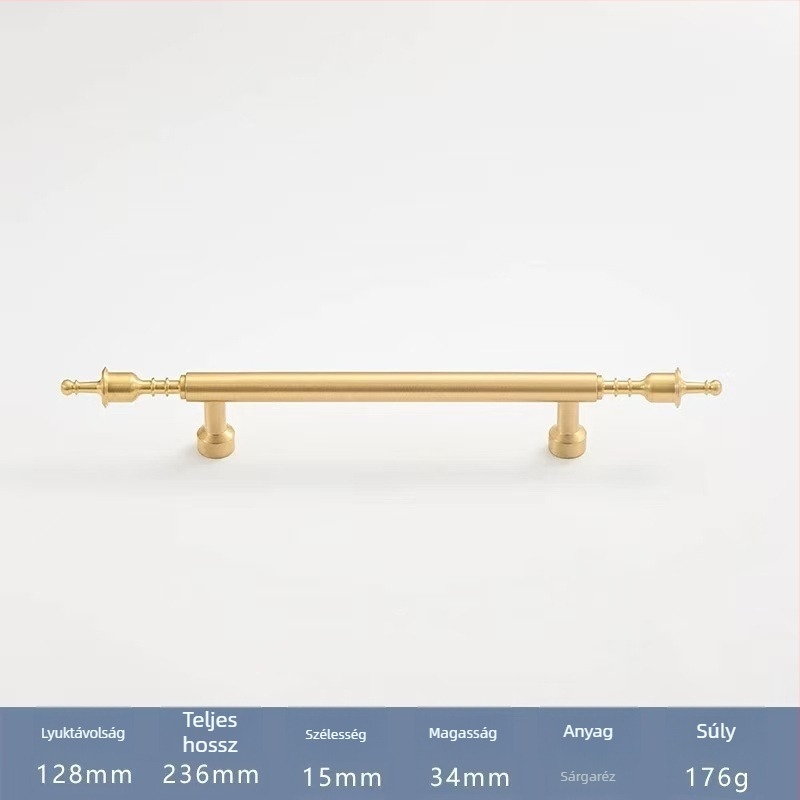 Aranyszínű sárgaréz fogantyú szekrényhez és fiókhoz, minimalist design, új kínai stílus