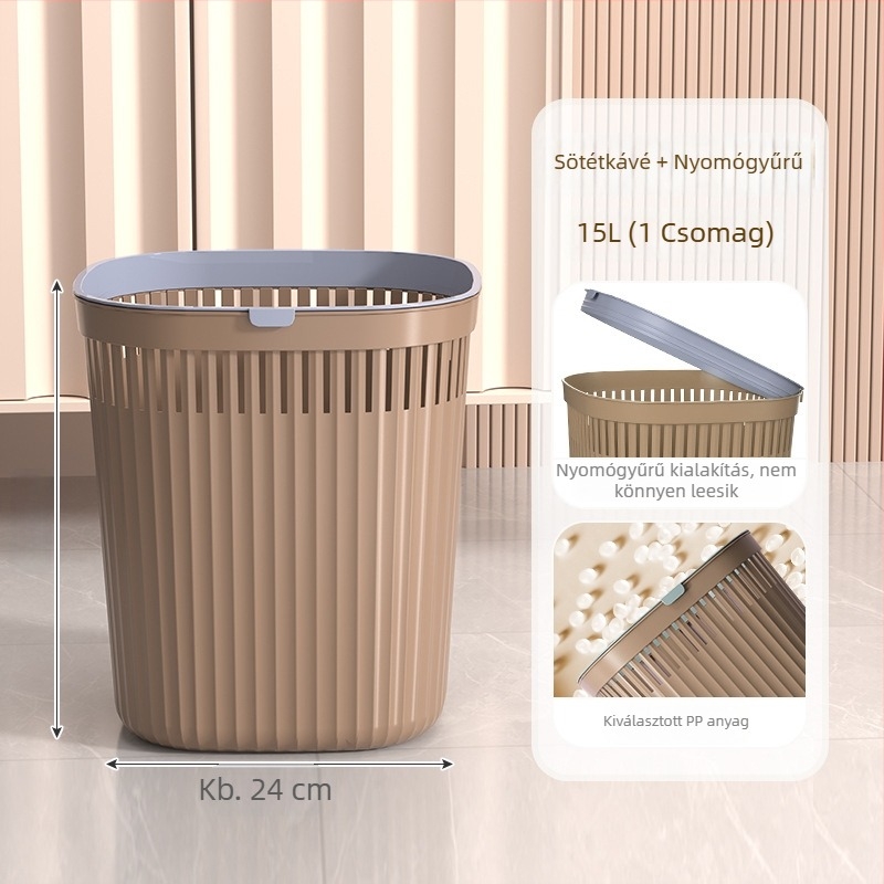 Nagy kapacitású lyukacsos szemetes háztartási használatra – nappali, hálószoba, konyha, fürdőszoba, fedél nélkül
