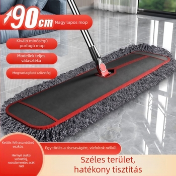 Magas minőségű összecsukható lapos mop készlet otthoni használatra, 90 cm-es nagy méretű mop szállodai tisztításra, pamutfonalú mop