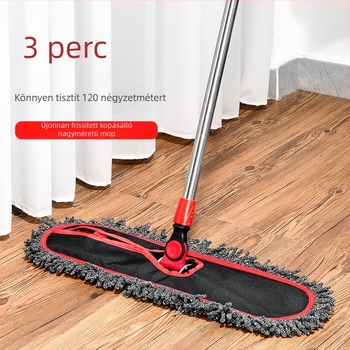 Magas minőségű összecsukható lapos mop készlet otthoni használatra, 90 cm-es nagy méretű mop szállodai tisztításra, pamutfonalú mop