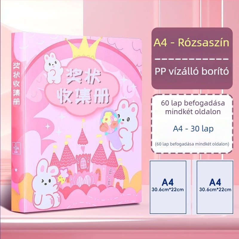 A4 függőleges irattartó, 13 rekesz, nagy kapacitású diákok számára, cipzáras záródás