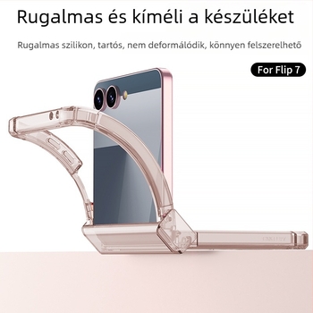 Samsung Z Flip7 tok teljes védelemmel, átlátszó puha ház, összecsukható, ütésálló, könnyű