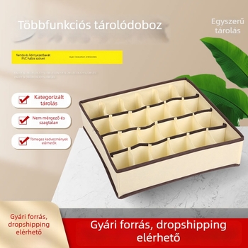 PVC hálózatos anyagú többrekeszes ruhatartó doboz, egyszínű, letisztult dizájn.
