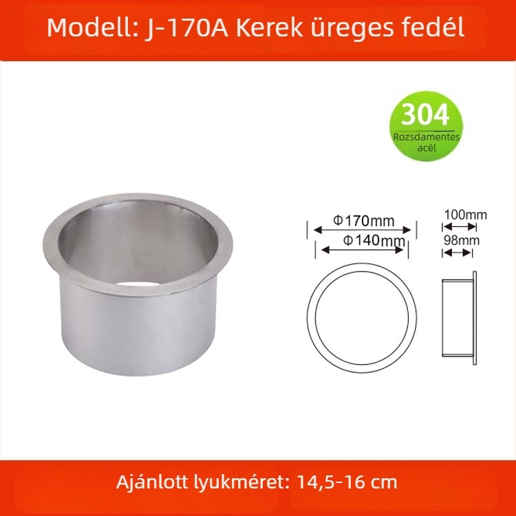 304 rozsdamentes acélból készült üreges díszítésű fedél beépített munkalaphoz, négyszögletes vagy kör alakú szemetesfedél, rejtett dizájn