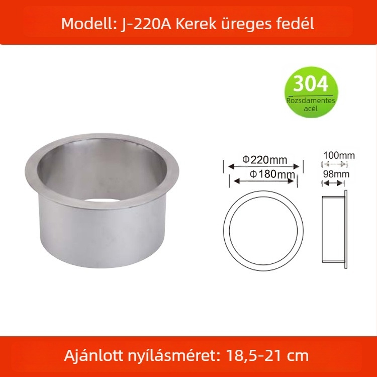 304 rozsdamentes acélból készült üreges díszítésű fedél beépített munkalaphoz, négyszögletes vagy kör alakú szemetesfedél, rejtett dizájn