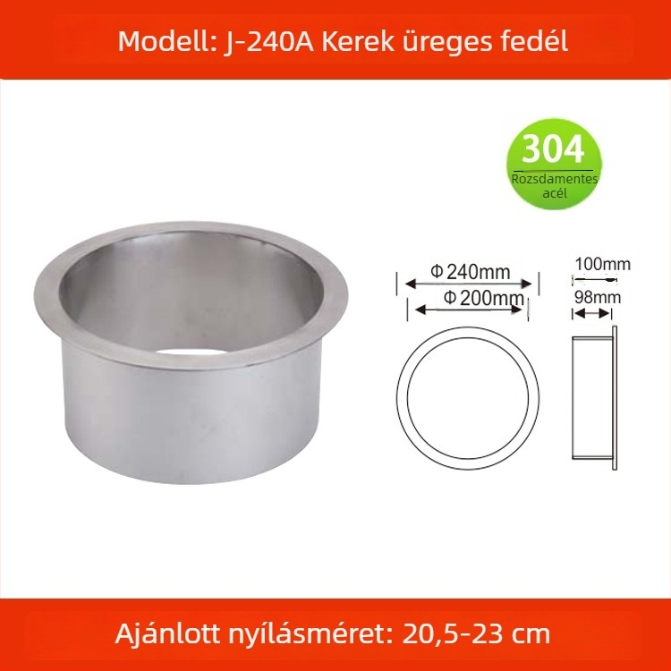 304 rozsdamentes acélból készült üreges díszítésű fedél beépített munkalaphoz, négyszögletes vagy kör alakú szemetesfedél, rejtett dizájn