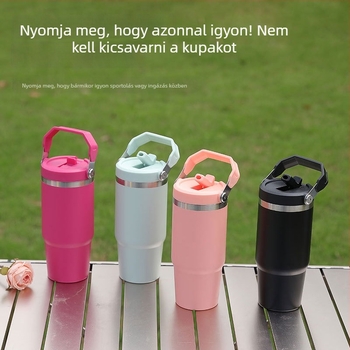 20oz rozsdamentes acél vákuum-szigetelt pohár fogantyúval, hordozható sportos bögre
