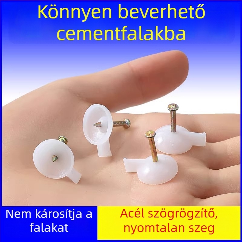 Cement falhoz való acélszeg – keretek, bannerek, függönyök, tapéták és hálók rögzítésére