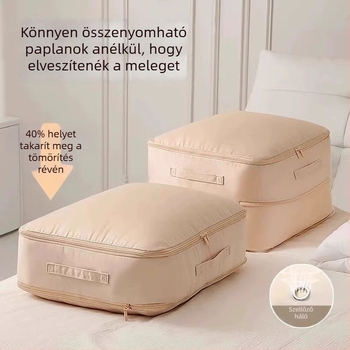 Függőleges tárolózsák ruhák és paplanok számára, cipzáras kompresszióval – porvédett otthoni szervező