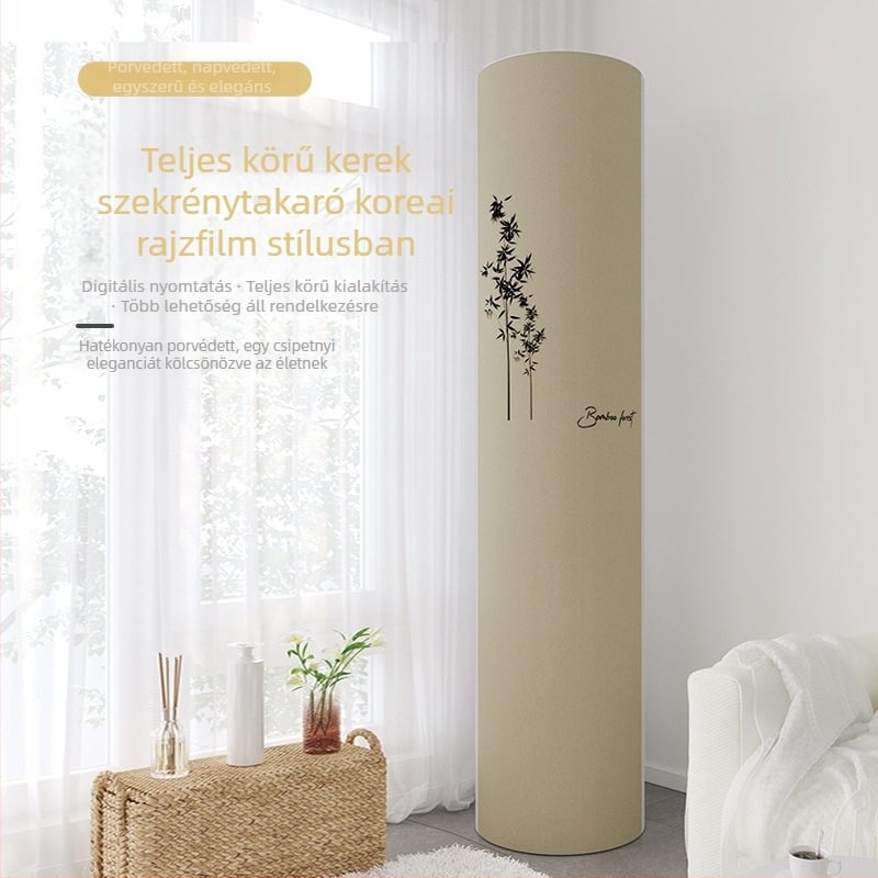 Skandináv stílusú, függőleges klímafedő, cilindrikus formájú, kör alakú, kompatibilis Gree, Haier, Midea, nappaliba – poliészter
