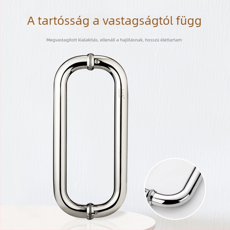 304 rozsdamentes acél üvegajtó fogantyú zuhanyzószoba és fürdőszoba, O-alakú pár