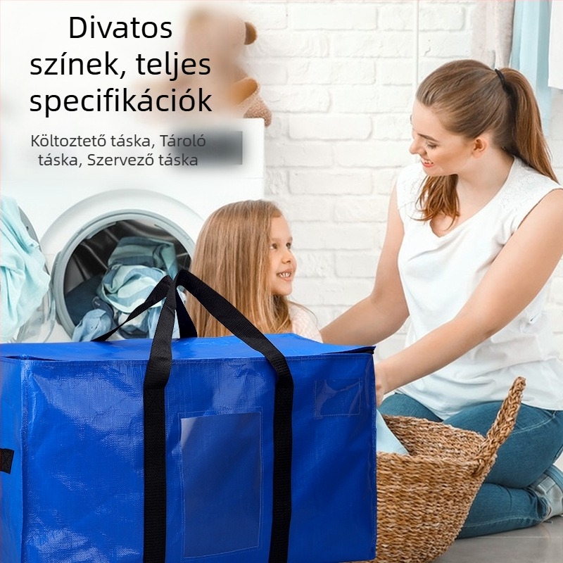 PE átlátszó szövött tote táska költöztetéshez és tároláshoz, nagy kapacitású paplanok és poggyász számára
