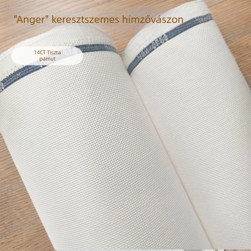 14-count fehér pamut keresztszemes vászon, kis négyzetes mintával, kiváló minőség, precíz nyomtatáshoz