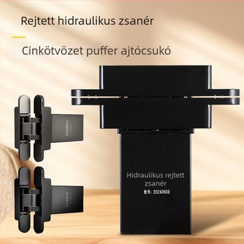 Goode hidraulikus 3D ajtózsanér automatikus zárással, rejtett zsanér, csillapító, csendes működés, faszerkezetű ajtókhoz, kereszt alakú zsanér