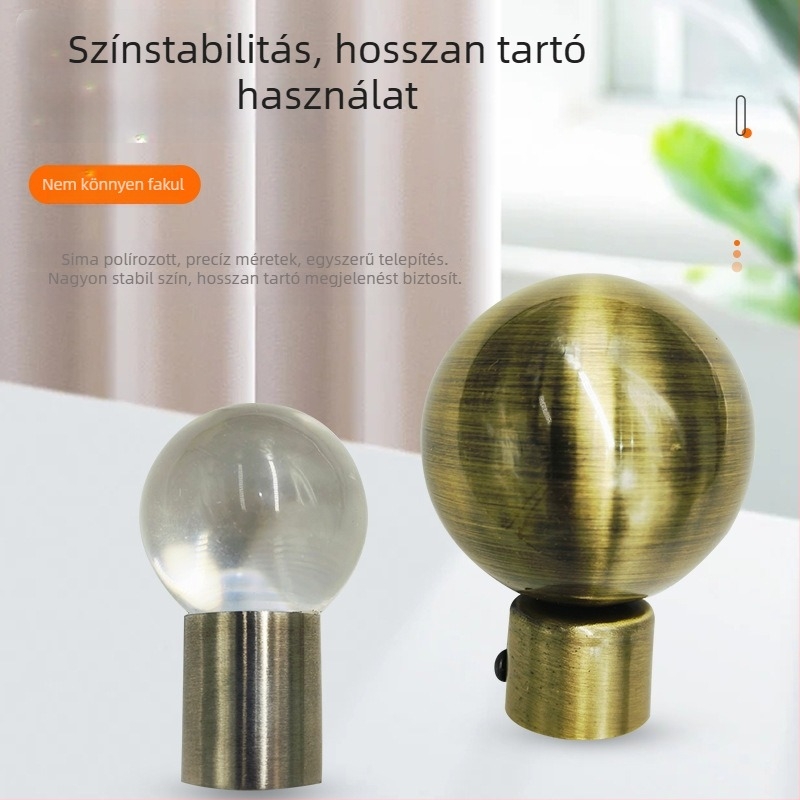 Üreges gömb alakú díszfinial vas függönyrúdhoz – modern minimalist stílusban