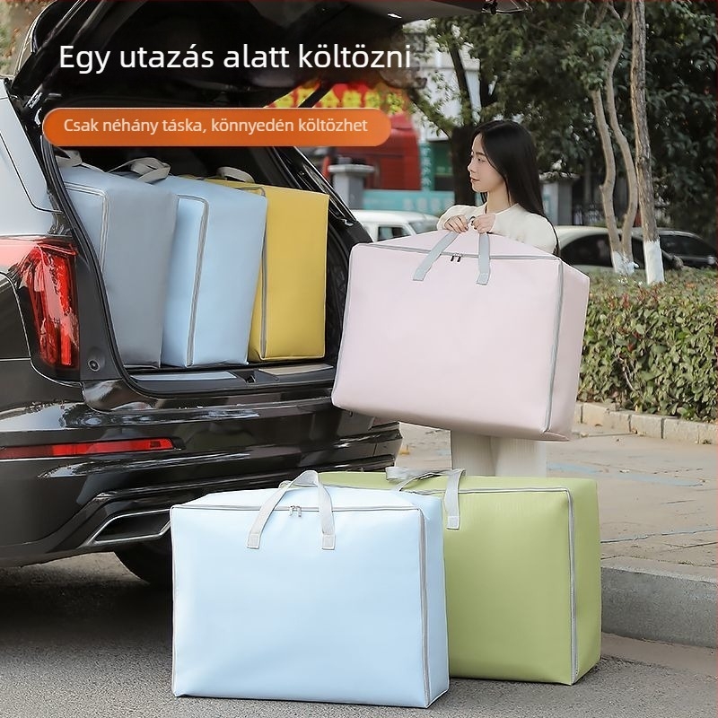 Kollégiumi paplan tároló táska, nagy kapacitású, cipzáras, hordozható