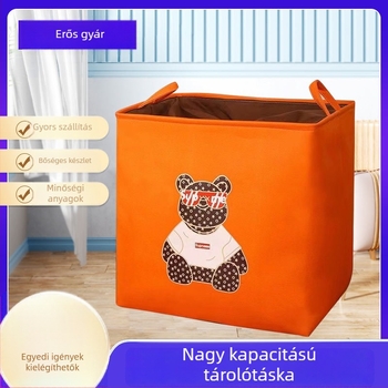 Textil ruhatároló doboz ruhákhoz, nagy kapacitású 100 L, gardrób rendező, rajzfilmszerű mintázat