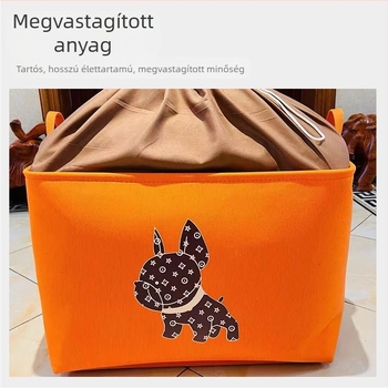 Textil ruhatároló doboz ruhákhoz, nagy kapacitású 100 L, gardrób rendező, rajzfilmszerű mintázat
