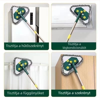 Háromszög alakú teleszkópos felmosó a mennyezet és a falak tisztítására
