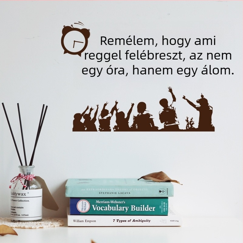 SK6053 Mula kastély inspiráló falimatrica – szöveges motívummal, PVC, vízálló, dekoratív falikép osztályterem, bejárat, tanulóterem, iroda, üzem