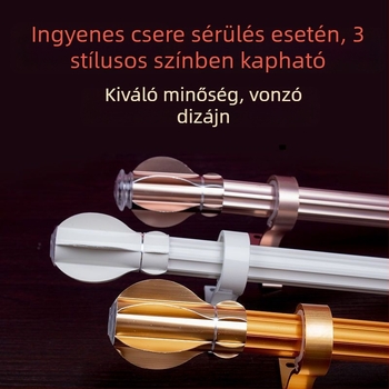 Alumínium ötvözetű római függönyrúd készlet – teljes készlet sín-tartóval, dupla rúd, osztott rúd
