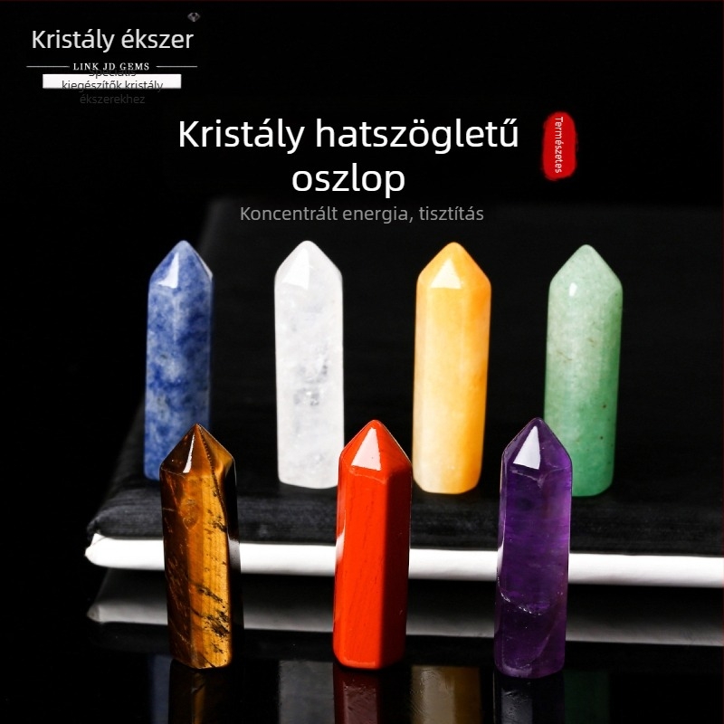 Jingyao Természetes kristály – Hatszögletű oszlop, nyers kő példány DIY ékszerekhez