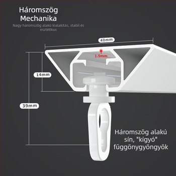 Fényűző, láthatatlan alumínium függöny sín, rejtett szereléssel, hullámzó kígyó alakú profil a függönyök felakasztásához