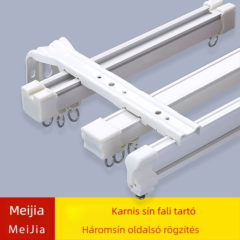 Háromfalas függöny sínhez tartozó szerelő készlet automata csattal, hordozható beépítő kiegészítő