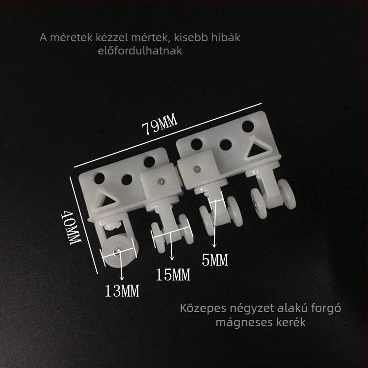 Elektromos függöny kiegészítő: forgó mágneses ütköző görgő automatikus zárással, univerzális sínhez, görgők és kiegészítők