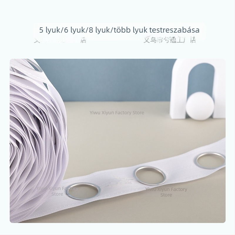 Lyukas függönyzsinór spun zsinórral és római gyűrűvel, vastított textilzsinór kiegészítők