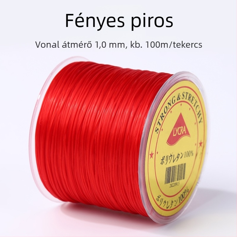 50 m lapos elasztikus Lycra zsinór, színes kristálygyöngyökkel, DIY karkötőkhez