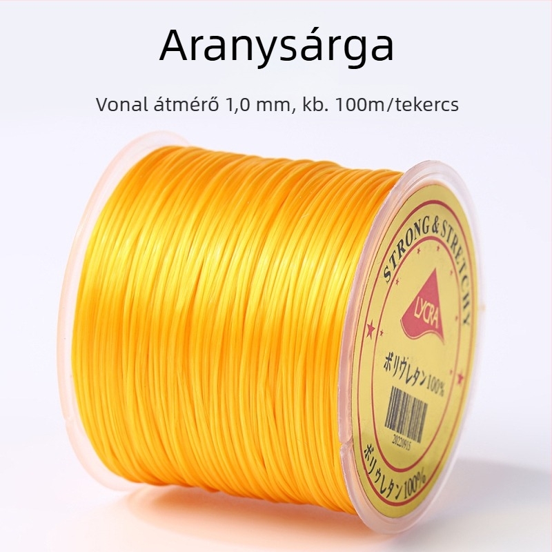 50 m lapos elasztikus Lycra zsinór, színes kristálygyöngyökkel, DIY karkötőkhez