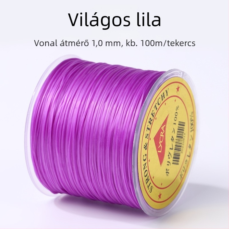 50 m lapos elasztikus Lycra zsinór, színes kristálygyöngyökkel, DIY karkötőkhez
