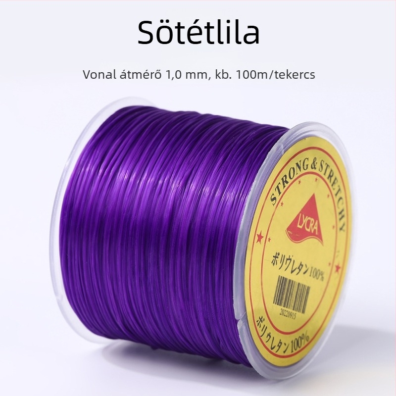50 m lapos elasztikus Lycra zsinór, színes kristálygyöngyökkel, DIY karkötőkhez