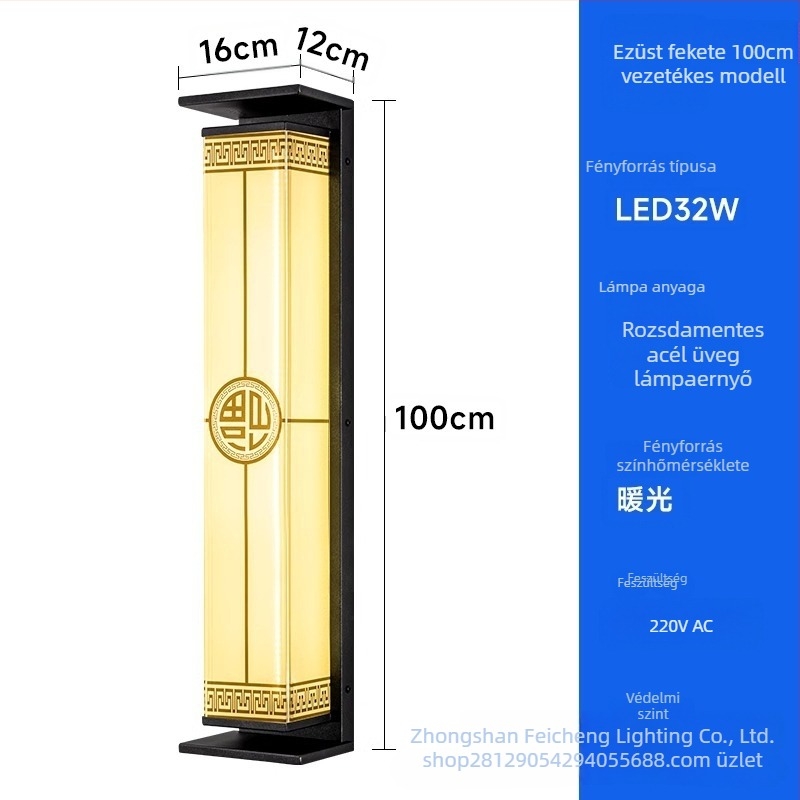 Napelemes kültéri falikar, IP65 vízálló, rozsdamentes acél ház, COB LED, 360° megvilágítás, ideális kerthez, teraszhoz és bejárathoz