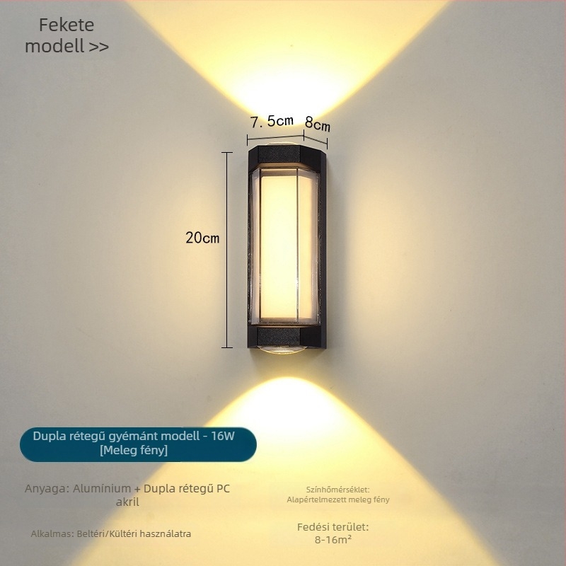 Kültéri LED fali lámpa — vízálló, modern kínai stílus, villa, udvar, folyosó és erkély számára.