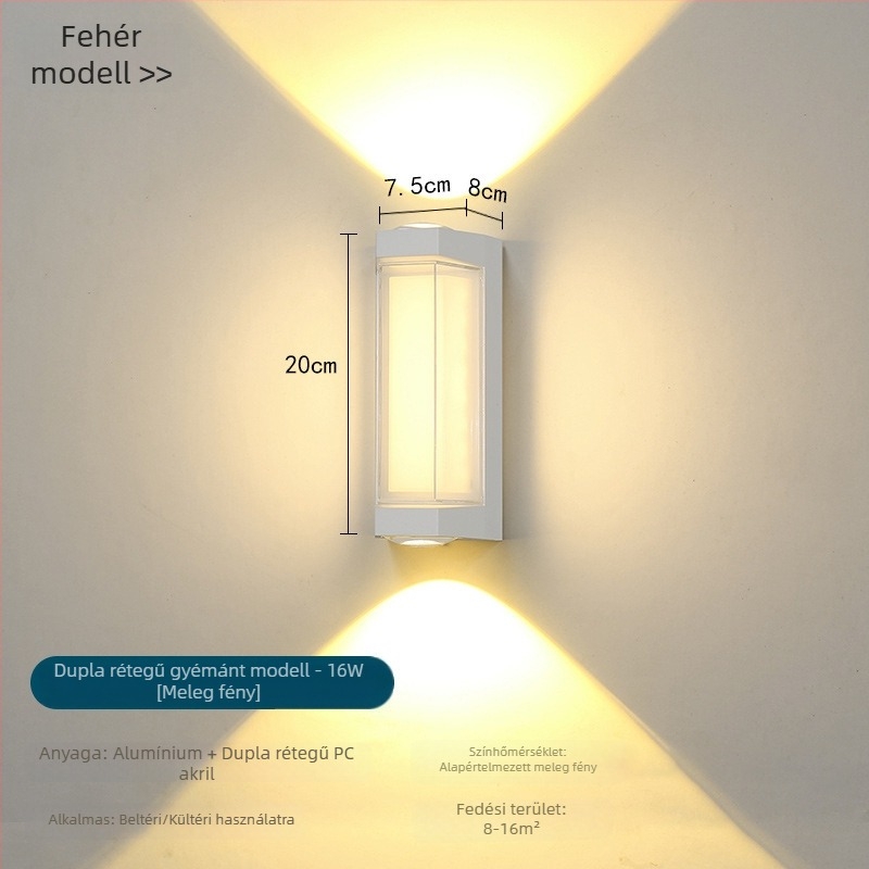 Kültéri LED fali lámpa — vízálló, modern kínai stílus, villa, udvar, folyosó és erkély számára.